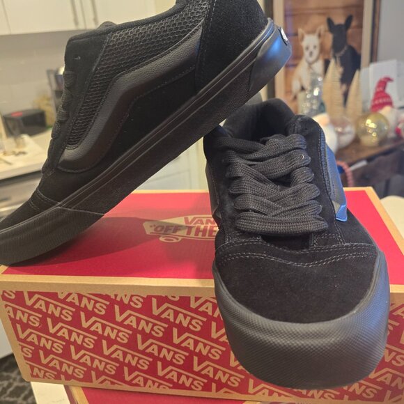 Vans Knu Skool Shoe Lifestyle Retro Chunky Suede Black/Black VN0009QCBKA Mens 10 - Picture 3 of 14